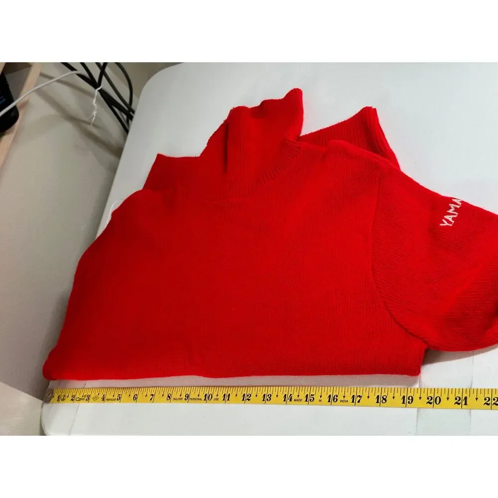 Vintage Yamaha‎ Sweater Womens Large Red Knit 100% Acrylic Turtleneck Nostalgia